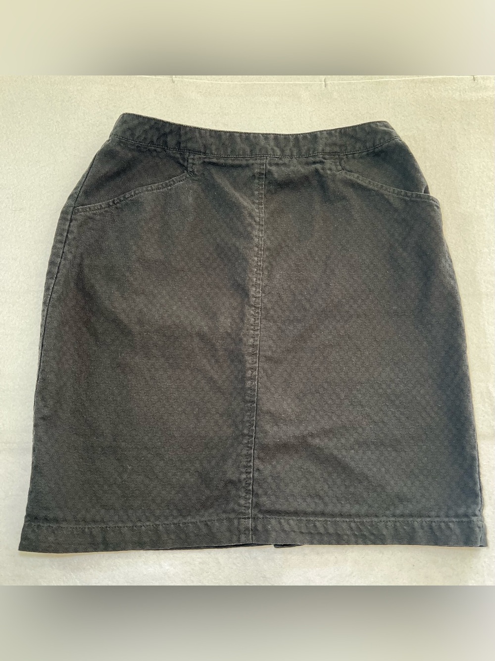 Vintage 90s Dockers Levi Strauss Textured 100% Cotton Mini Skirt, Black,Size 8